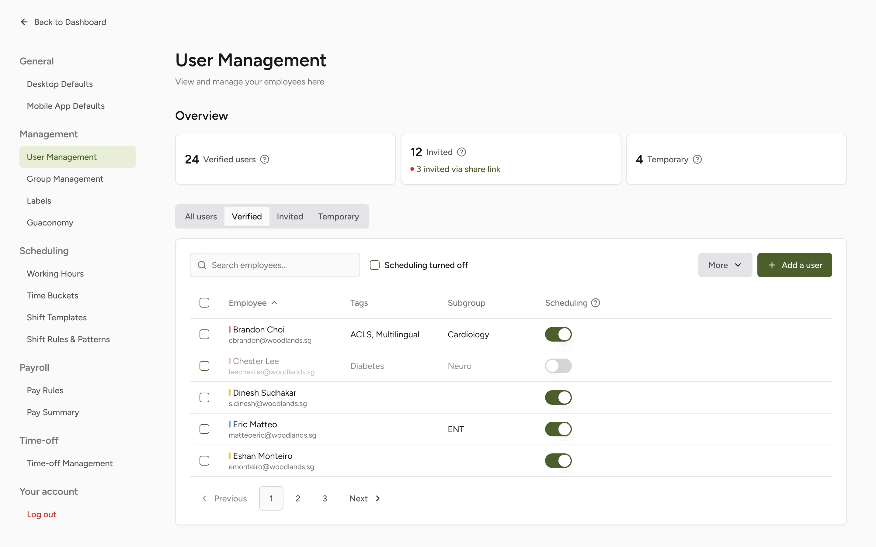 Admin web app